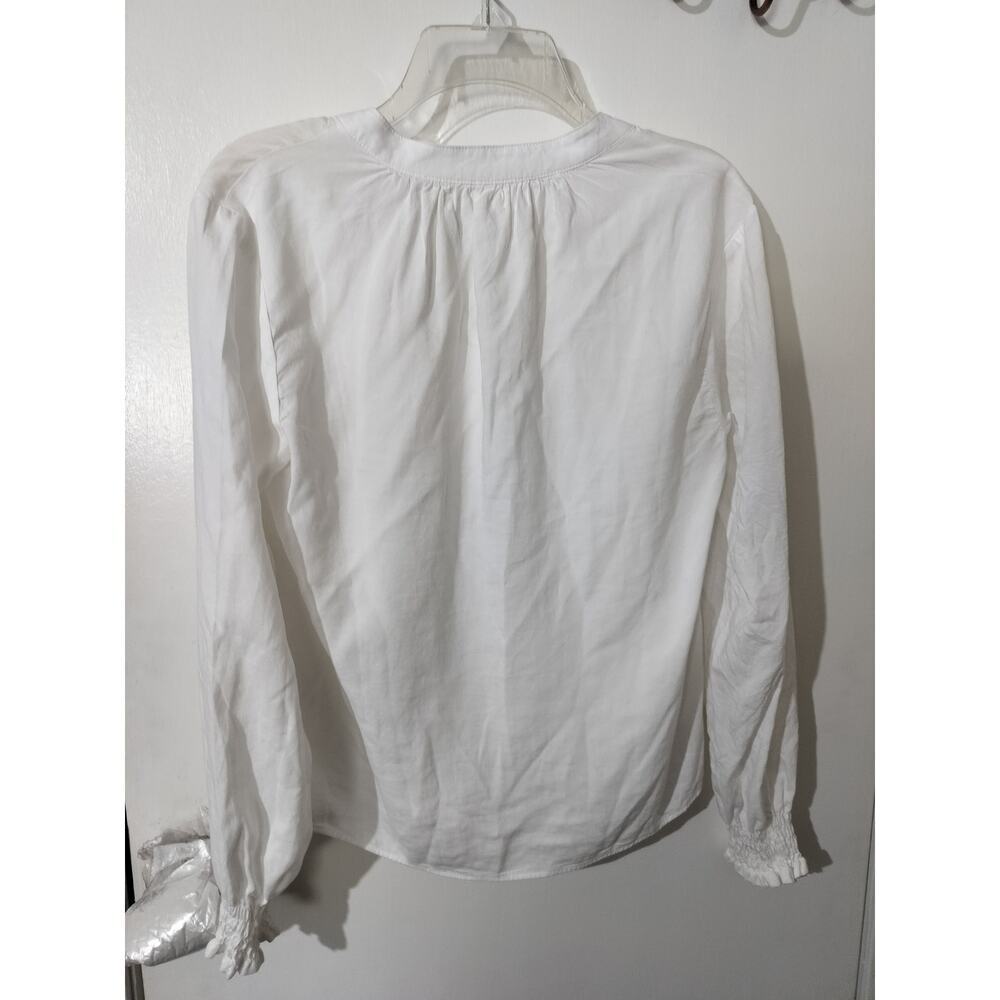 3467) Anthropologie Cloth & Stone White Long Sleeve Splitneck Henley Shirt XS - Picture 4 of 9